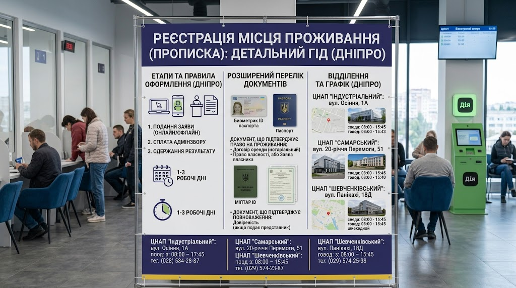 Прописка в Дніпрі без помилок: як власнику та мешканцю оформити реєстрацію місця проживання